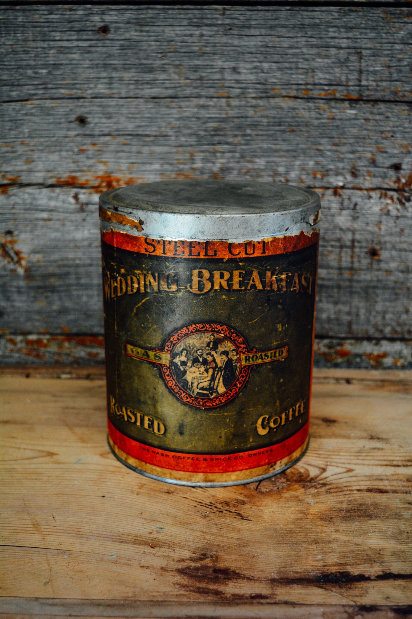 Rare Antique Wedding Breakfast Coffee Tin, Vintage Tin, Vintage Kitchen, Vintage Tin Paper Label, Vintage Coffee Tin, Coffee tins, Vintage
