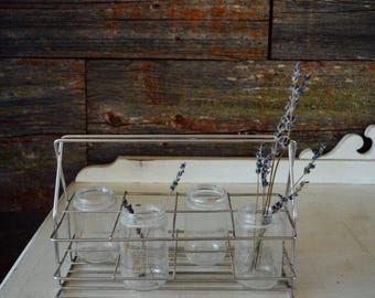 Vintage Milk Carrier, Vintage Metal Milk Carrier