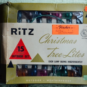 Ritz Christmas Lights, Vintage Christmas Lights, Vintage Christmas, Vintage Christmas Lights, Vintage Christmas Box, 15 Light Outdoor Set