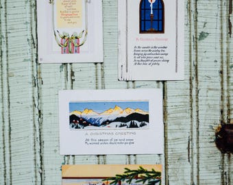 Juego de 4 postales navideñas vintage, postales navideñas vintage, postales vintage, postales, postales vintage, Navidad vintage