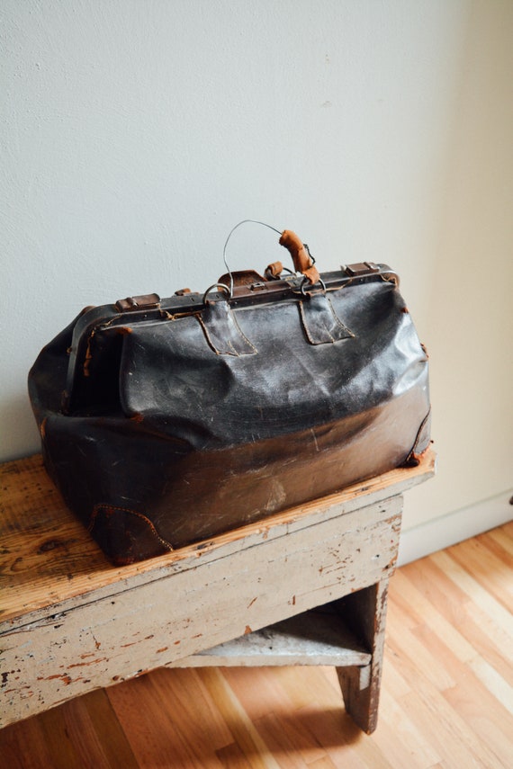 Rare Antique Leather Physician's Bag