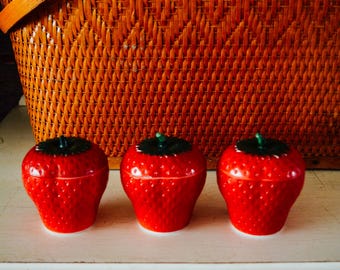 Vintage Hazel Atlas Milk Glass Strawberry Jam Holder, Vintage Hazel Atlas Strawberry