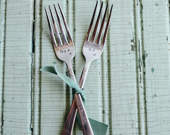 Vintage Silverware Stamped Mr. & Mrs.- Set of 2 Forks, Wedding Gift, Wedding Silverware, Stamped Silverware, Vintage Silverware