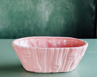 Vintage Brush McCoy 1940s Made in USA Pink Bamboo Vintage Pottery, Spring Decor