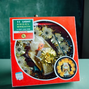 11 Light Angel Wreath, Vintage Christmas Angel Wreath, Vintage Angel Wreath, Vintage Christmas, Vintage Angel, Angel Tree Top