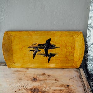 Vintage Wood Tray by Hasko with Duck Detail, Fall Decor, Farmhouse Tray, Farmhouse trays, Floral Decor, Farmhouse Decor, Set of 2