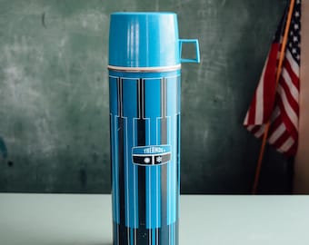 Vintage 70s King Seeley Thermos Blue, Made In The USA, Vintage Thermos, Vintage Camp Decor, Americana