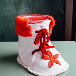 Vintage Felt Santa Boot,  Vintage Santa Boot, Vintage Santa, Vintage Christmas, Christmas Decor, Felt Decor