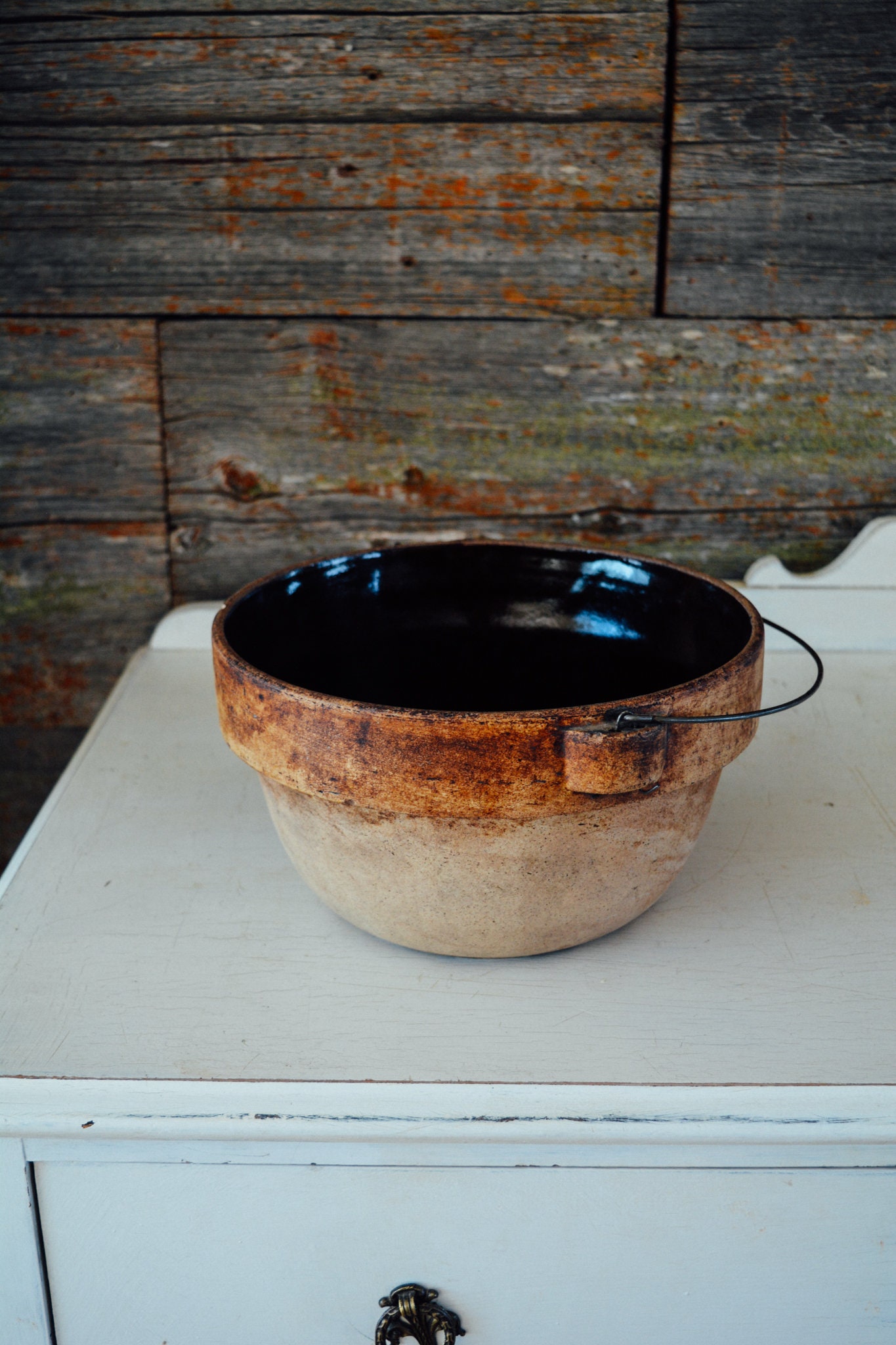 Vintage 1930s CookRite Bowl, Vintage Stoneware Bowl, Vintage Bowl, Vintage Primitive Decor, Primitive Decor, Vintage Stoneware Bowl