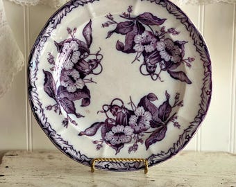 Antique 1860s Elsmore Forster  Tunstall Purple Transferware Plate