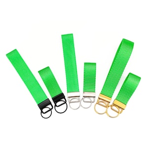 Neon Hot Green Key Fob Wristlet - 3" or 5.5" - Optional Swivel Clasp