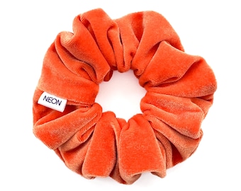 Lush Velvet Scrunchie Tangerine | orange stretch velvet, colorful handmade hair accessory