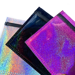 Vaccine Card Holder Sleeve Silver Holographic Vinyl vaccination card cover, vaccine card protector, ID cardholder, holographic card case image 10