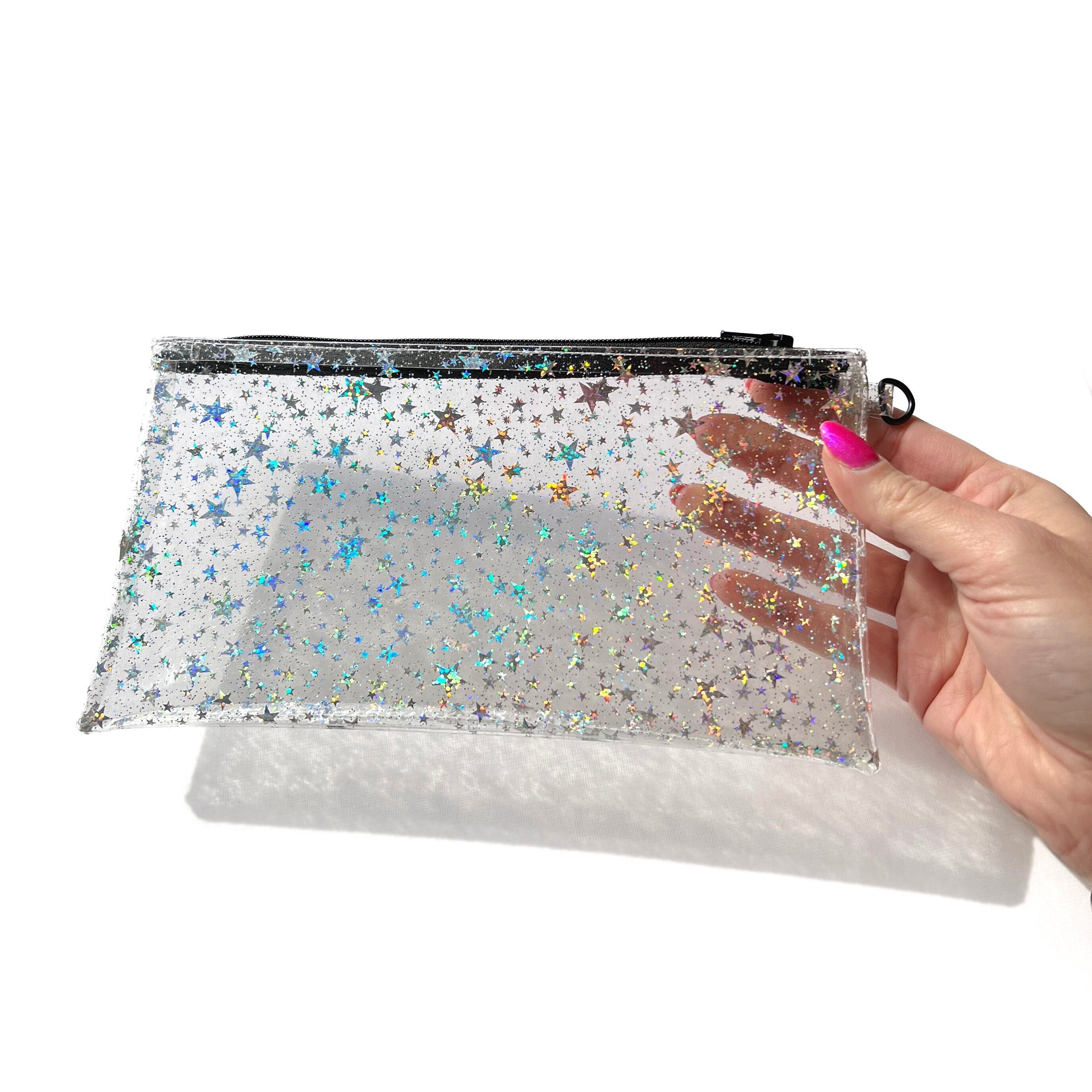 Transparent glitter pouch hotsell