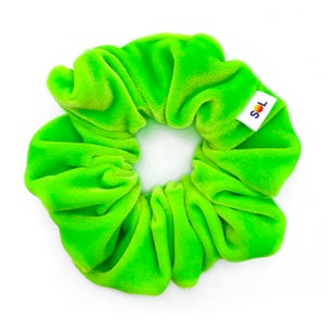 Neon Velvet Scrunchie Lime Green, Handmade Hair Scrunchie, Neon Hair Accessory, Neon Green Hair Scrunchy, VSCO 00s 90s Style Trendy