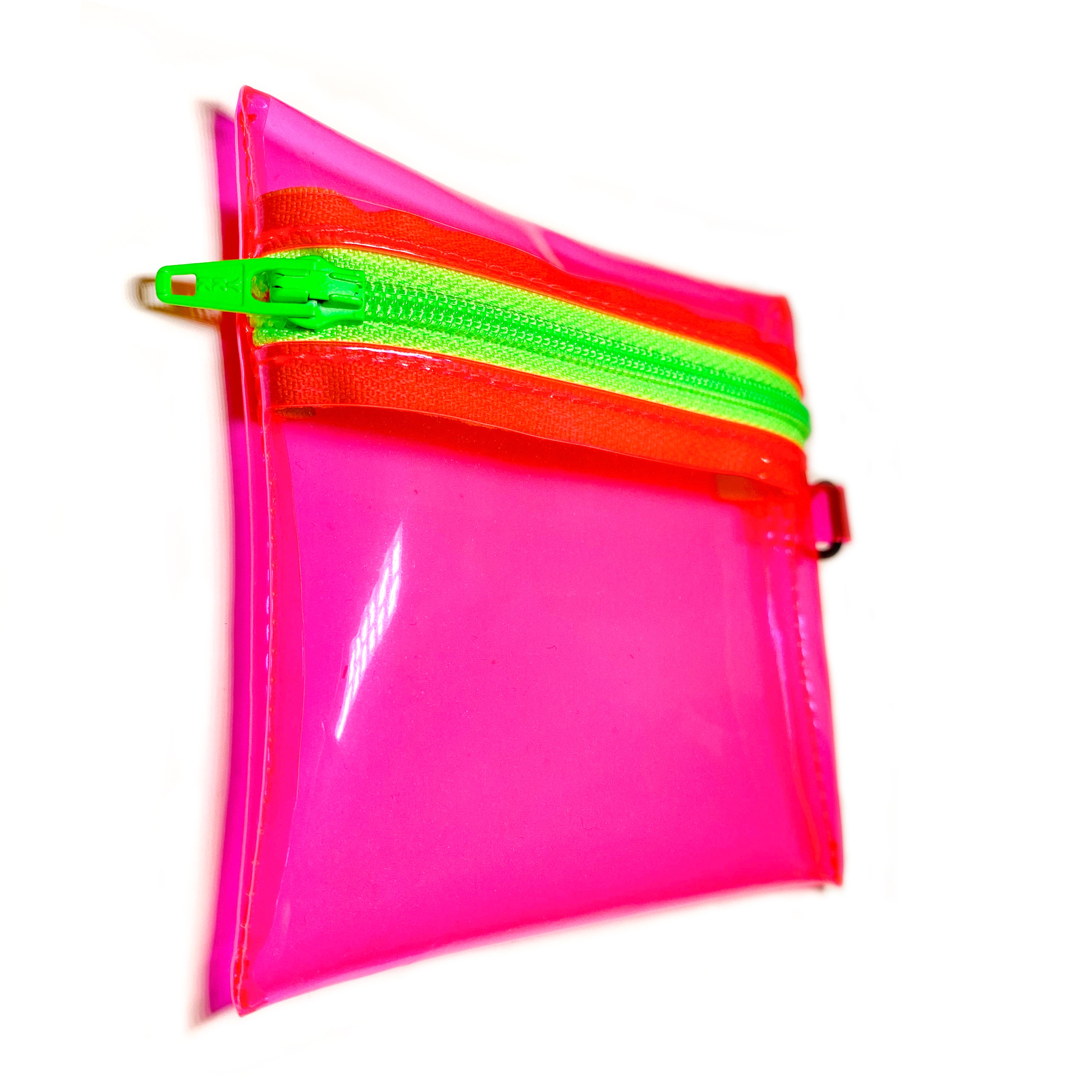 Zipper Coin Pouch Neon Hot Pink Vinyl Choose Your Zipper Etsy