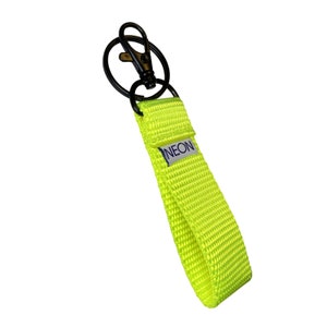 Mini Keychain Neon Fluorescent Yellow, Key Fob Wristlet, Swivel Lobster Clasp + Split Ring | Choose Your Hardware Finish, Black/Gold/Silver