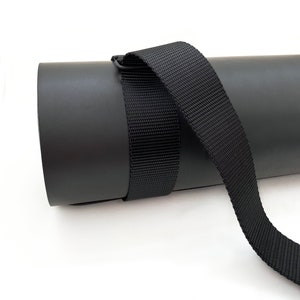 Black Yoga Mat Strap 2-in-1 Mat Carrying Stretching Strap Yoga Accessory Prop with Elastic Wrap, Adjusts to Fit All Mats image 4