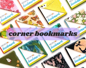 Corner Bookmark, pick your design | cotton, page marker, bookish gift, booktok, reading accessory, bookworm, book club exchange, bookstagram