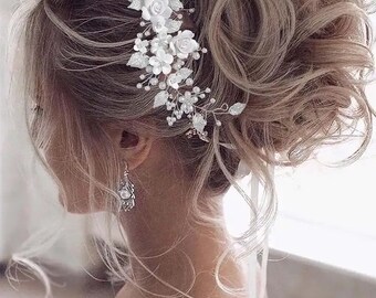 1 Piece Pearl Rhinestone Wedding Hair Accessory for Bride