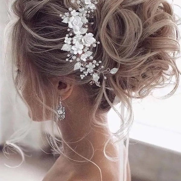 1 Piece Pearl Rhinestone Wedding Hair Accessory for Bride