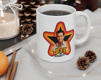 Jeff Probst Personalized Mug, White Mug with Retro Star Style, BLZ020