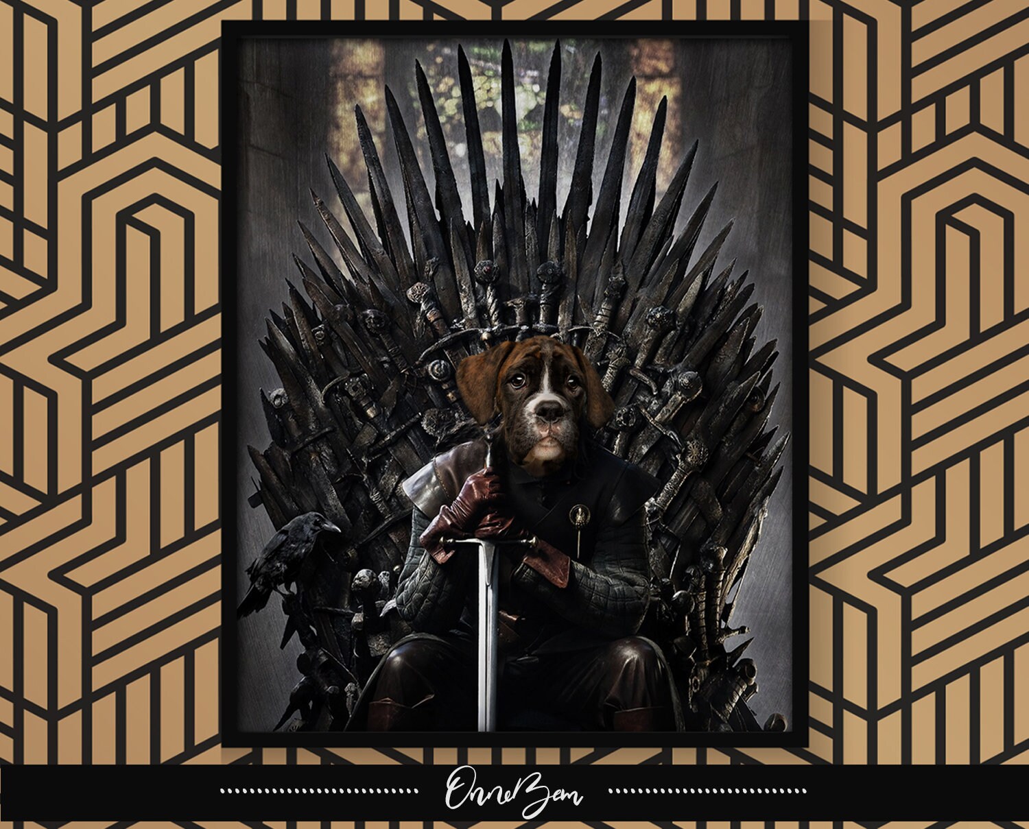 Custom Game of Throne Pet Portrait | Game of Throne Iron Throne | Cus…