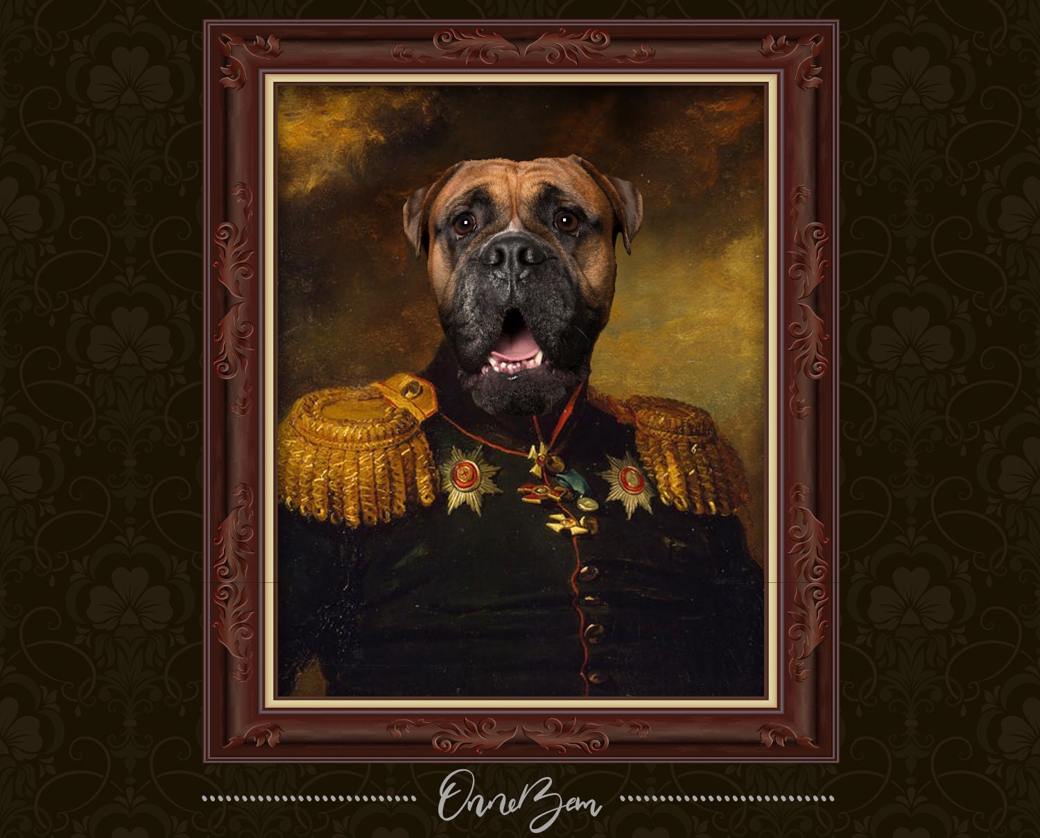 Custom Renaissance Military Pet Portrait | 18th Century Pet Portrait …