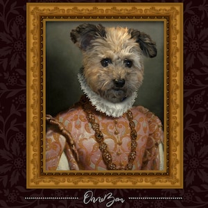 Custom Renaissance Pet Portrait | Custom Cat Dog Portrait | Classic and Royal Pet Portrait | 18th Century | Unique and Funny Gift | RG2