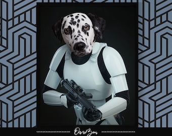 Custom Star Wars Stormtrooper Pet Portrait . Custom Stormtrooper Portrait . Star Wars Pet Portrait . Custom Pet Portrait . Stormtrooper .SW4
