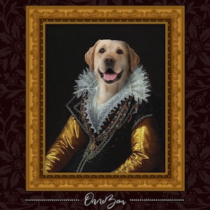 Custom Renaissance Pet Portrait . Custom Animal Portrait . Classic Pet Portrait . Royal Pet Portrait . Gift ideas . Funny Gift . RG3