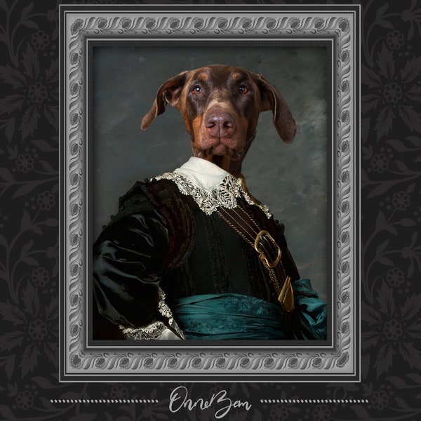 Custom Pet Portrait . Renaissance Pet Portrait . Classic Military Pet Portrait . Royal Pet Portrait . Funny Gift . Unique Gift ideas . MV7