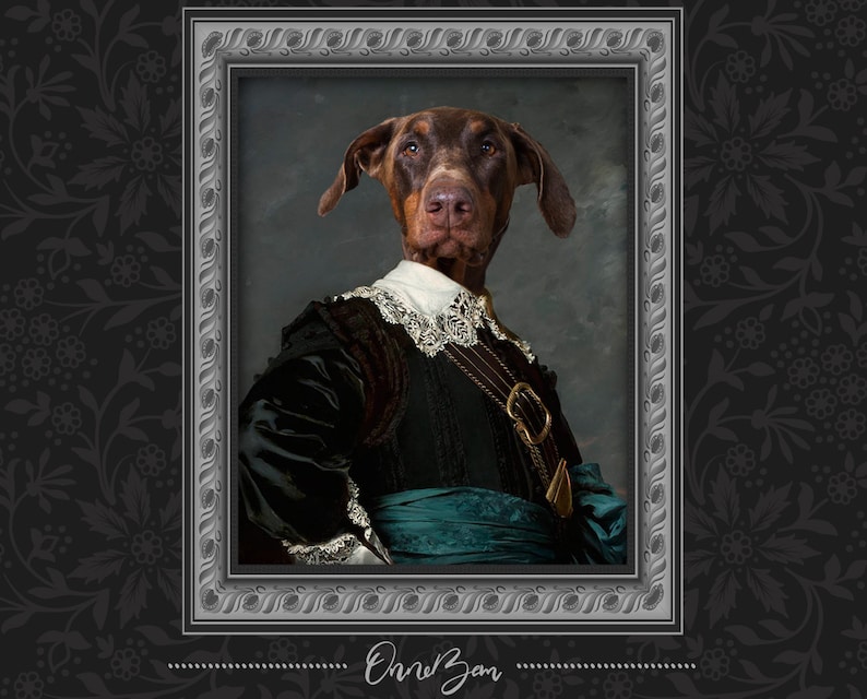 Custom Pet Portrait . Renaissance Pet Portrait . Classic Military Pet Portrait . Royal Pet Portrait . Funny Gift . Unique Gift ideas . MV7 