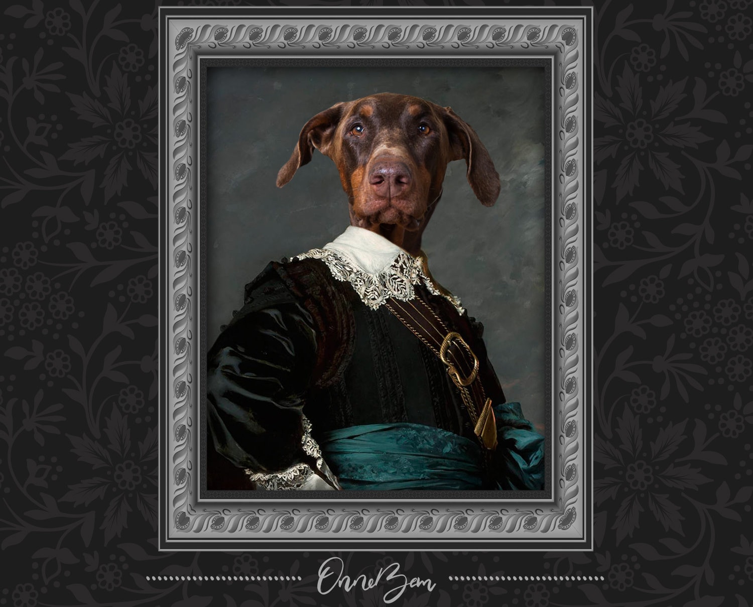 Custom Pet Portrait . Renaissance Pet Portrait . Classic Military Pet…
