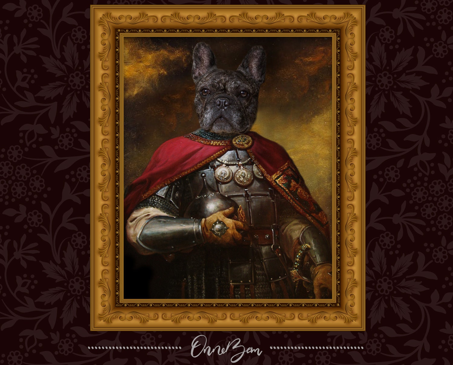 Printable Custom Pet Portrait | Knight Pet Portrait | Renaissance Pet…