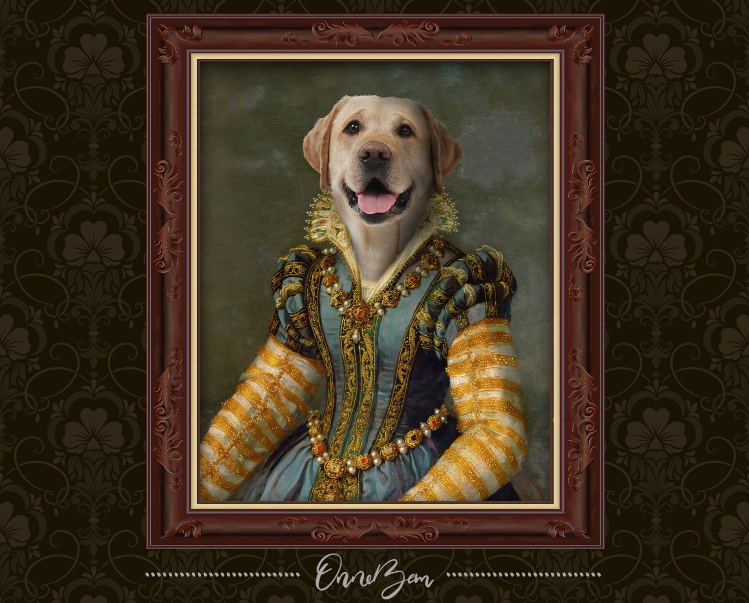 Custom Renaissance Pet Portrait . Custom Dog Portrait . Royal Pet Por…