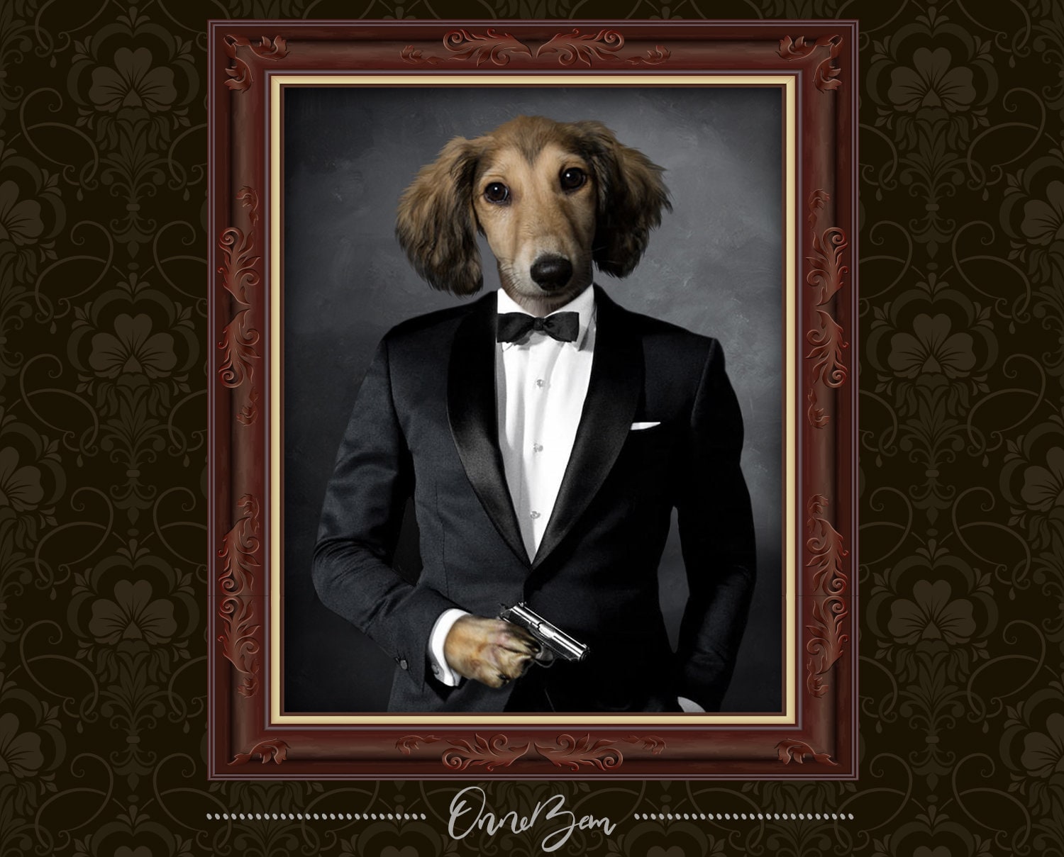 Custom Pet Portrait With Black Tuxedo . Black Tuxedo Pet - Etsy Custom Pet Portrait With Black Tuxedo . Black Tuxedo Pet - Etsy