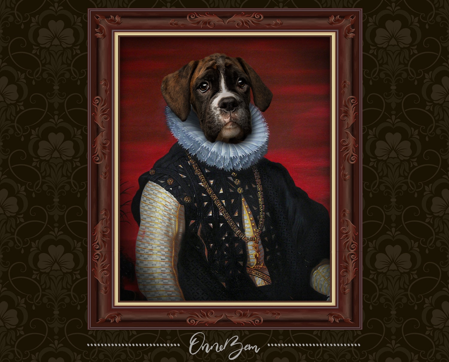 Custom Renaissance Pet Portrait . Classic Pet Portrait . Royal Pet Po…