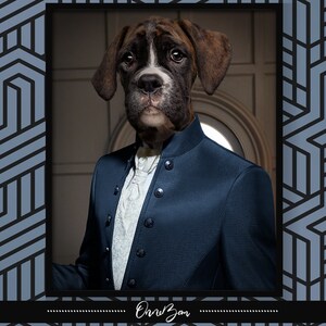 Custom Pet Portrait in Suit . Custom Dog Portrait in Suit . Custom Suit Pet Portrait . Funny Pet Portrait . Unique Gift . SU3