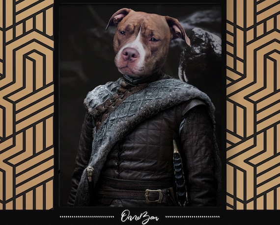 Custom Game of Throne Pet Portrait Game of Throne Arya Stark - Etsy Custom Game of Throne Pet Portrait Game of Throne Arya Stark - Etsy