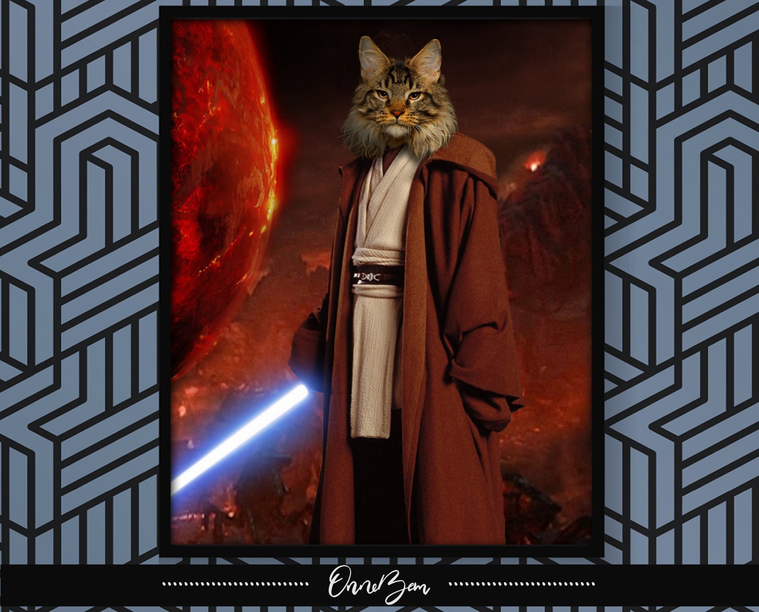 Star Wars Pet Portrait . Custom Pet Portrait . Obi-Wan Kenobi Costume…