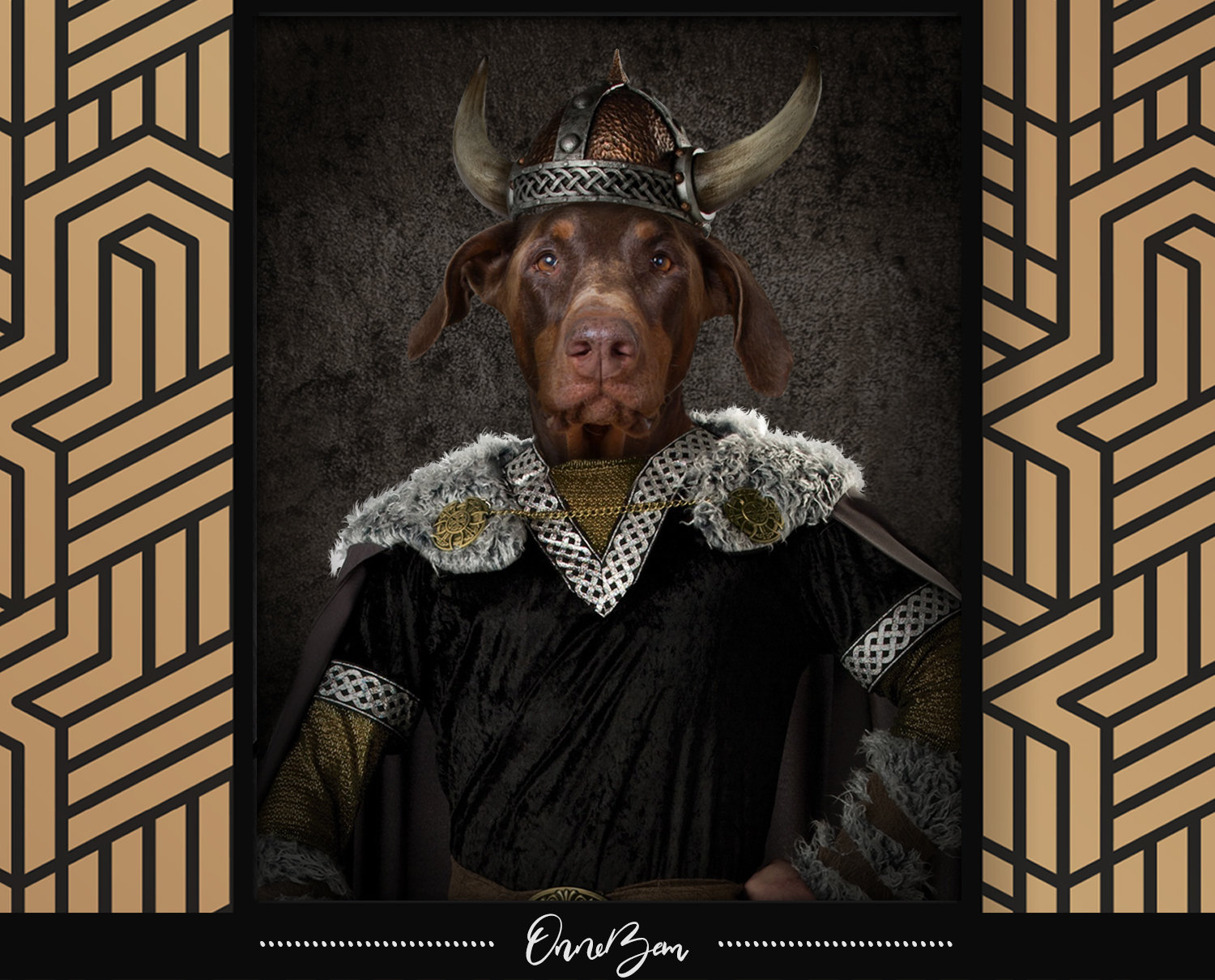 Custom Viking Pet Portrait . Custom Pet Portrait . Viking Dog Portrai…