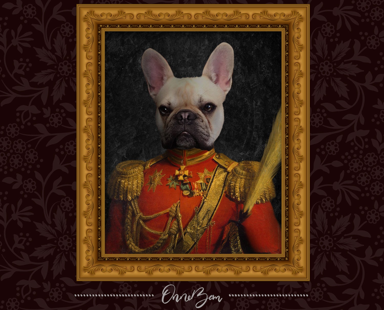 Renaissance Military Pet Portrait | Custom Animal Portrait | Classic …