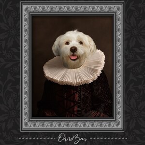 Renaissance Pet Portrait | Classic Pet Portrait | 18th Century Pet Portrait | Unique and Funny Gift | Royal Pet Portrait | RG6