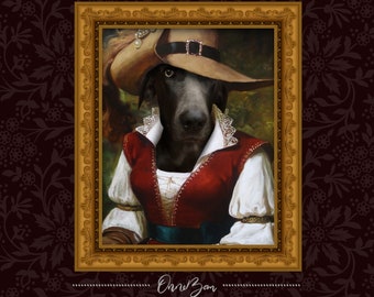 Custom Pirate Pet Portrait | Classic Pet Portrait | Custom Pirate Portrait | Unique Gift ideas | Dog Portrait | Pirate Portrait | PV12