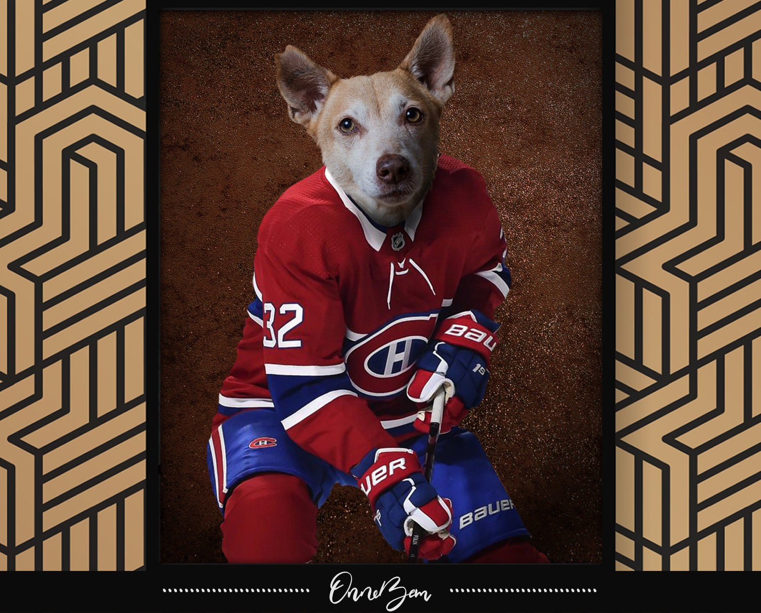 Custom Hockey Pet Portrait, Custom Pet Portrait, Custom Dog