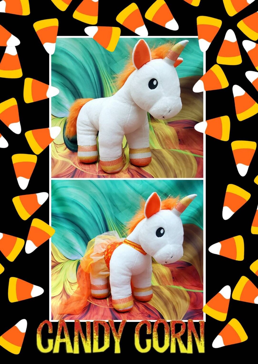 16 Buildabear Candy Corn Unicorn Halloween Stuffed Etsy