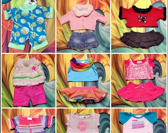 Build A Bear Outfit Shirt Skirt Shorts Denim Tulle Teddy Boy Girls Clothes Lot 32