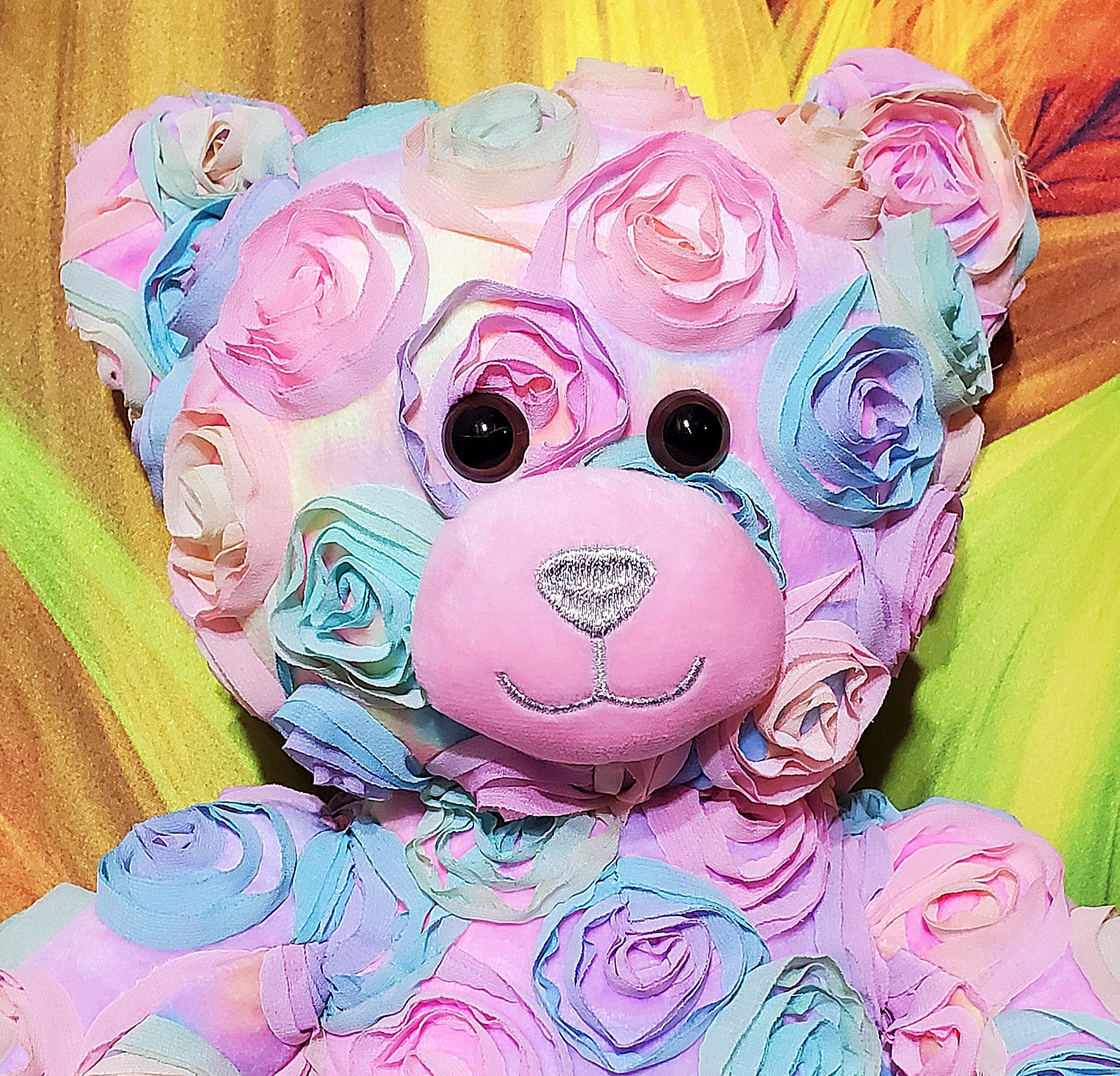 Build-a-bear Pastel Rose Bouquet Plush Teddy Bear 12