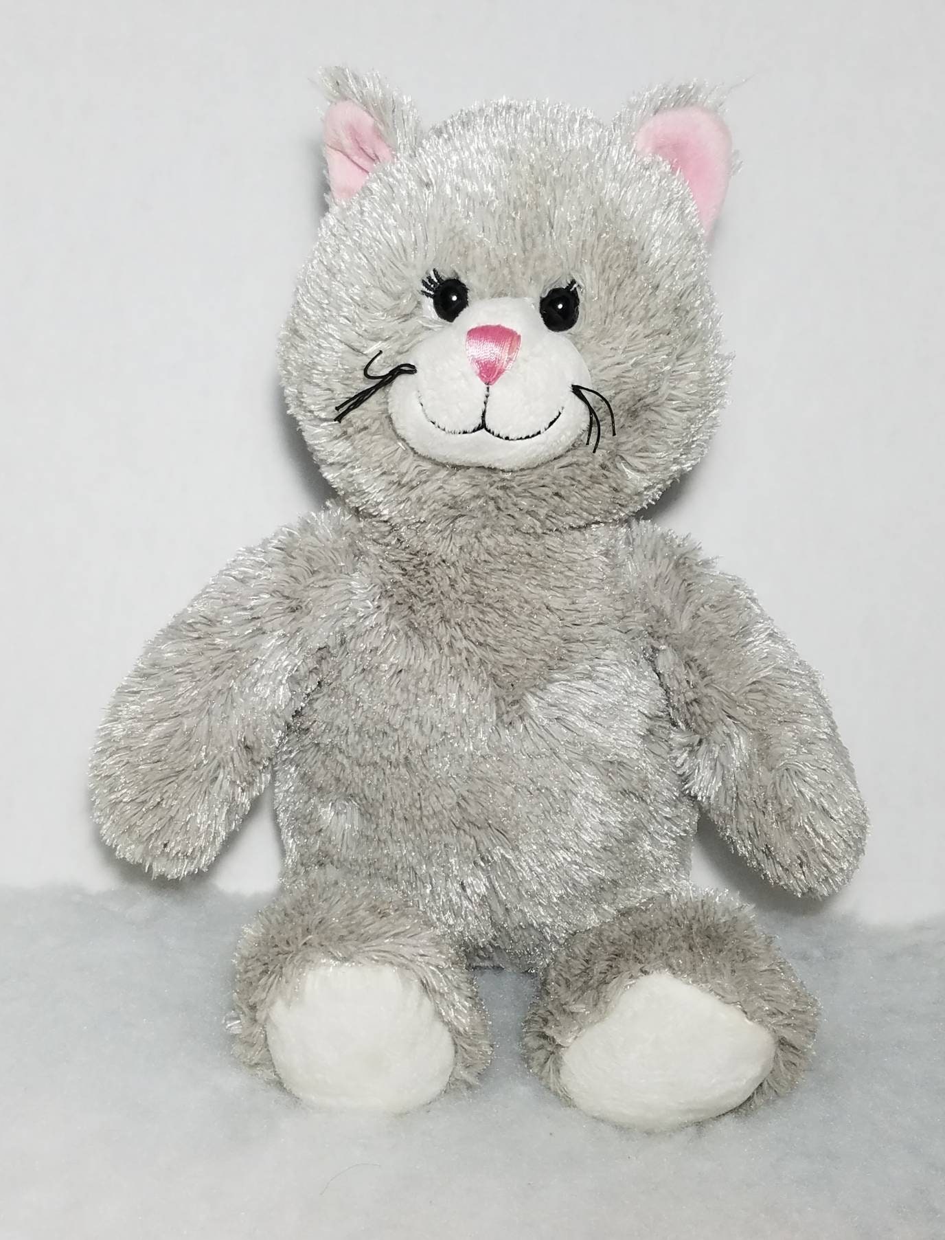 16 Build A Bear Gray Kitty Cat Perky Pink Ears Plush Toy Etsy